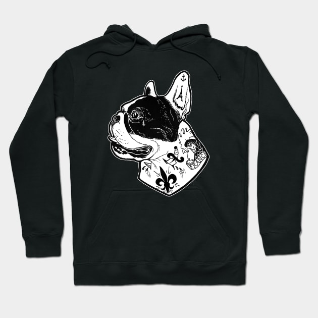 Tattooed French Bulldog Hoodie by PaperTigress